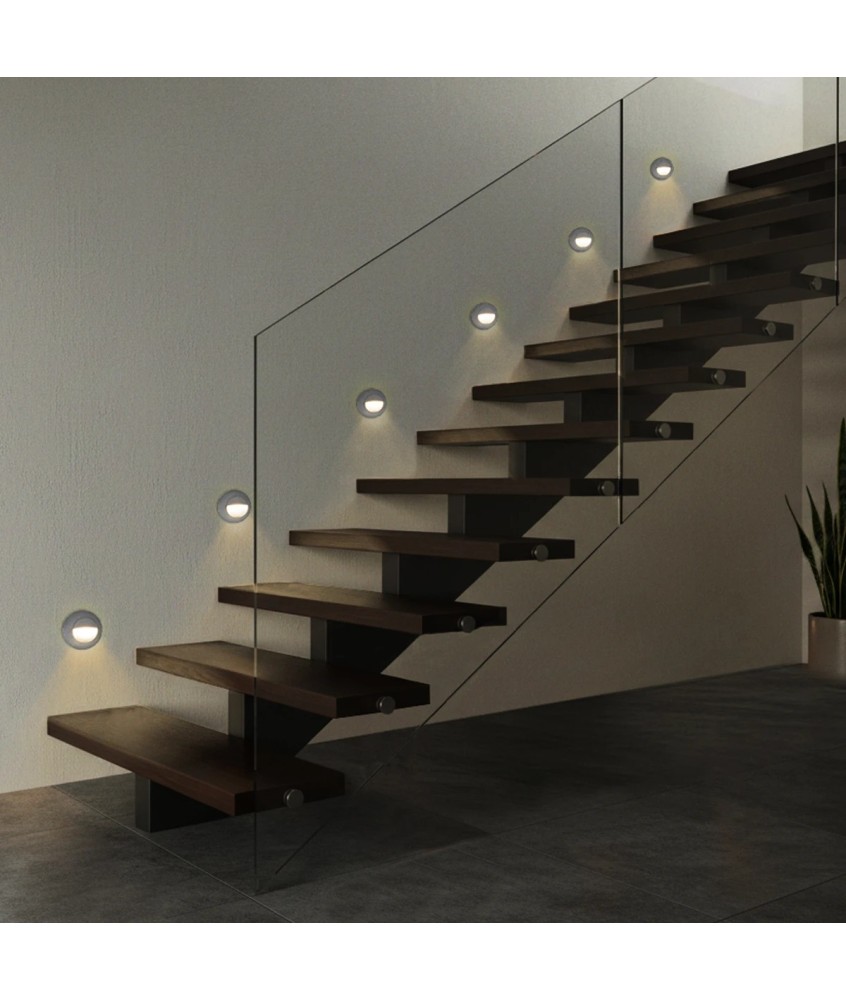 kelvo® STEPART KLV-101-0075 Χωνευτό Φωτιστικό Σκαλοπατιού - Διαδρόμου LED 3W 375lm 45° AC 220-240V Αδιάβροχο IP65 Θερμό Λευκό 2700K - Lumileds SMD Chip & TÜV SÜD Driver - Γκρι Ανθρακί Ματ - Μ8.3 x Π4.5 x Υ8.3cm  - Q6.55 x 6.55cm - 5 Χρόνια Εγγύηση